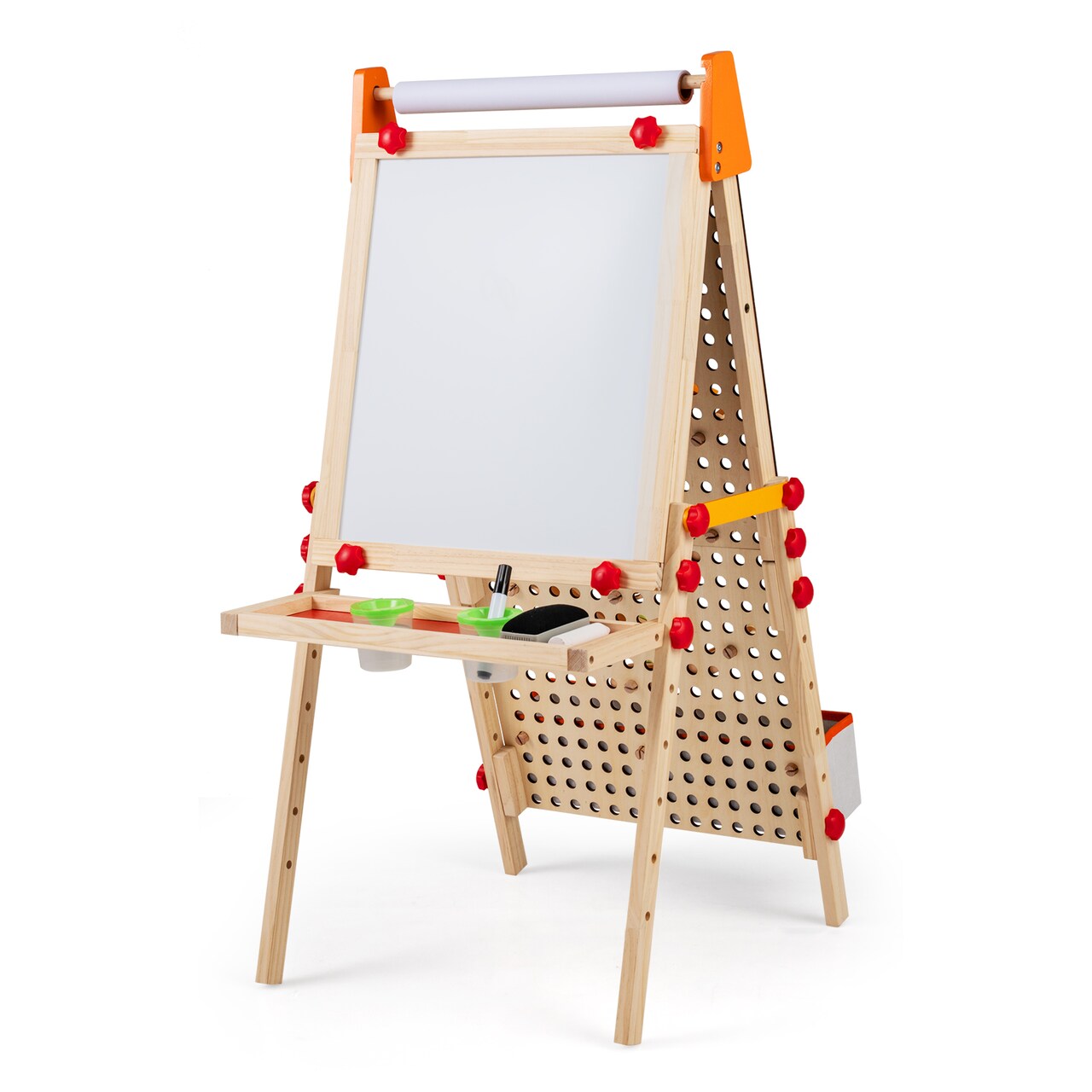 Fold-able 4-in-1 Kids Art Easel with Double Sides, Paper Roll, and Tray